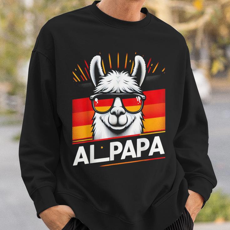 Alpapaatertag Papa Alpaka Retrointage Deutschland Flagge Sweatshirt Geschenke für Ihn