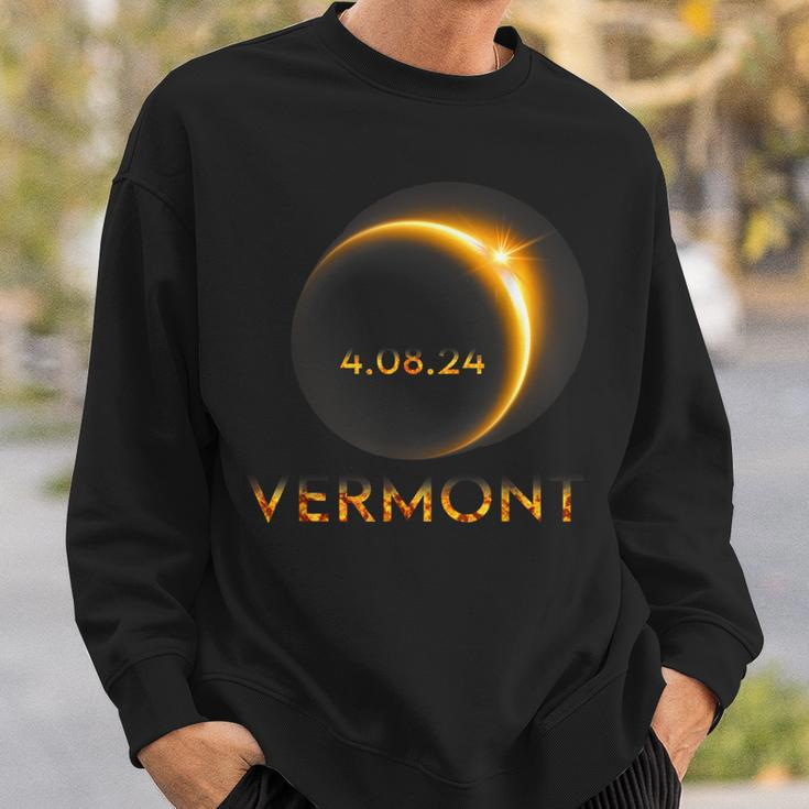 America Total Solar Eclipse 2024 Vermont 04 08 24 Usa Sweatshirt Gifts for Him