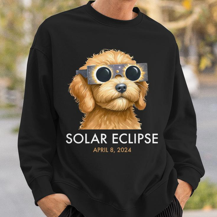 America Totality Solar Eclipse 2024 Cute Doodle Dog Dad Mom Sweatshirt Gifts for Him