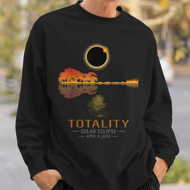 America Totality Spring 4 08 24 Total Solar Eclipse Guitar Sweatshirt Gifts for Him