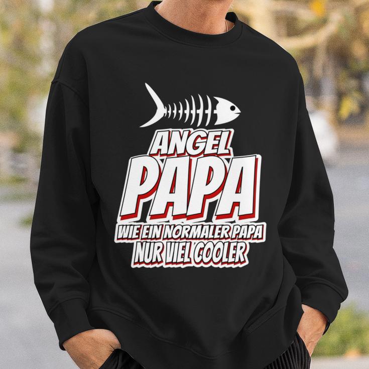 Angel Angler Papa Spruch Wie Ein Normaler Papa Nur Cooler Sweatshirt Geschenke für Ihn