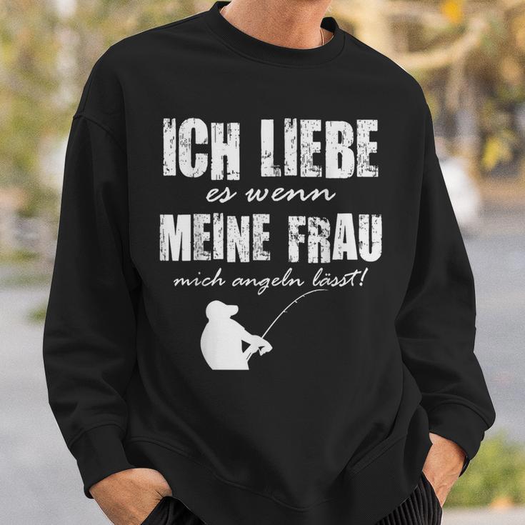 Angler Papa Ich Liebe Es Wenn Meine Frau Mich Angeln Lässt Sweatshirt Geschenke für Ihn