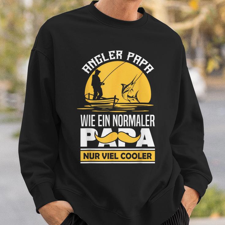 Angler Papa Wie Ein Normaler Papa Nuriel Cooler Fischer Sweatshirt Geschenke für Ihn