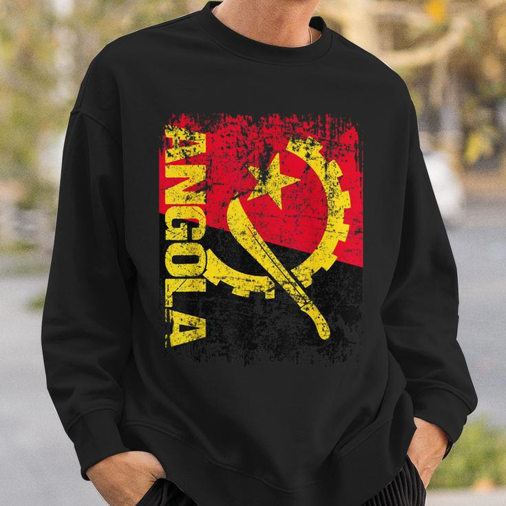 Angola Flag Vintage Distressed Angola Sweatshirt Gifts for Him