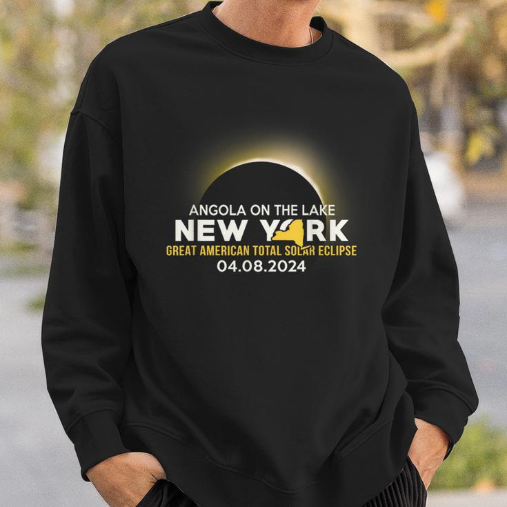 Angola On The Lake Ny New York Total Solar Eclipse 2024 Sweatshirt Gifts for Him