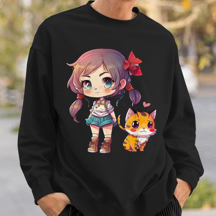 Anime And Cats Lover For N Manga Kawaii Graphic Otaku Sweatshirt Gifts for Him