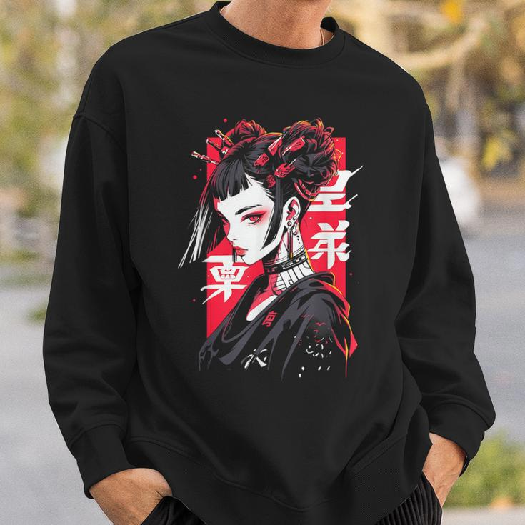 Anime Manga Cyberpunk Aesthetic Techwear Harajuku Punk Black Sweatshirt Geschenke für Ihn