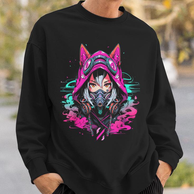 Anime Manga Kitsune Cyberpunk Aesthetic Techwear Harajuku Sweatshirt Geschenke für Ihn