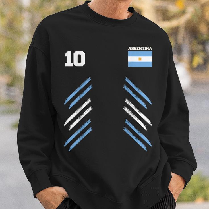 Argentina Soccer Ball Argentina Flag Number Ten Women Sweatshirt Gifts for Him