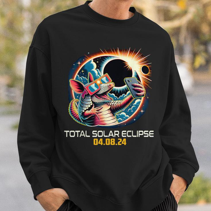 Armadillo Taking Selfie Solar Eclipse Sweatshirt Gifts for Him