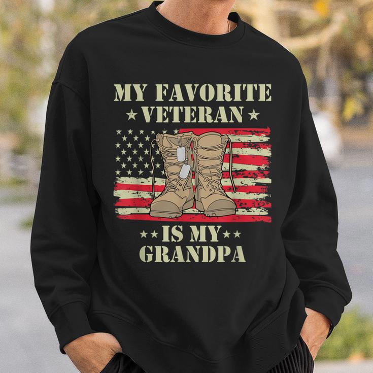 Army Veterans Day My Favorite Veteran Is My Grandpa Kids Sweatshirt Gifts for Him