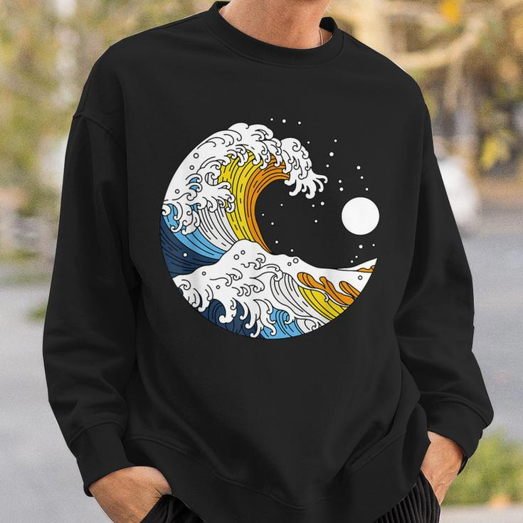 Aroace Pride Aro Ace Aromantic Asexual Flag Japan Great Wave Sweatshirt Gifts for Him