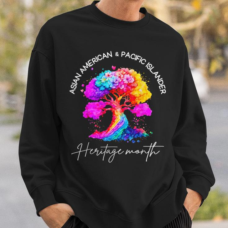 Asian American Pacific Islander Heritage Colorful Tree Sweatshirt Gifts for Him
