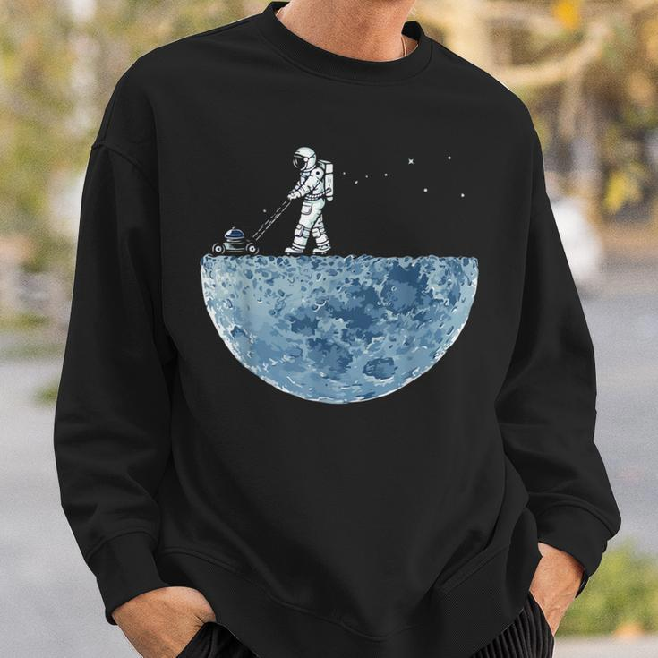 Astronaut Mowing The Moon Lawn Sweatshirt Gifts for Him
