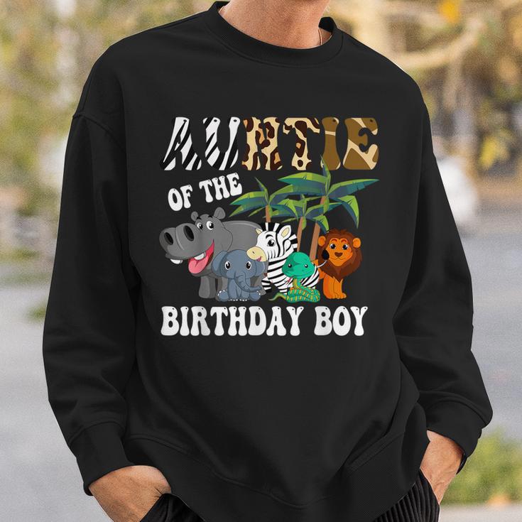 Auntie Of The Birthday Boy Zoo Bday Safari Celebration Sweatshirt Gifts for Him