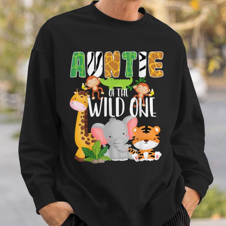 Auntie Of The Wild One Zoo Theme Birthday Safari Animals Sweatshirt Gifts for Him