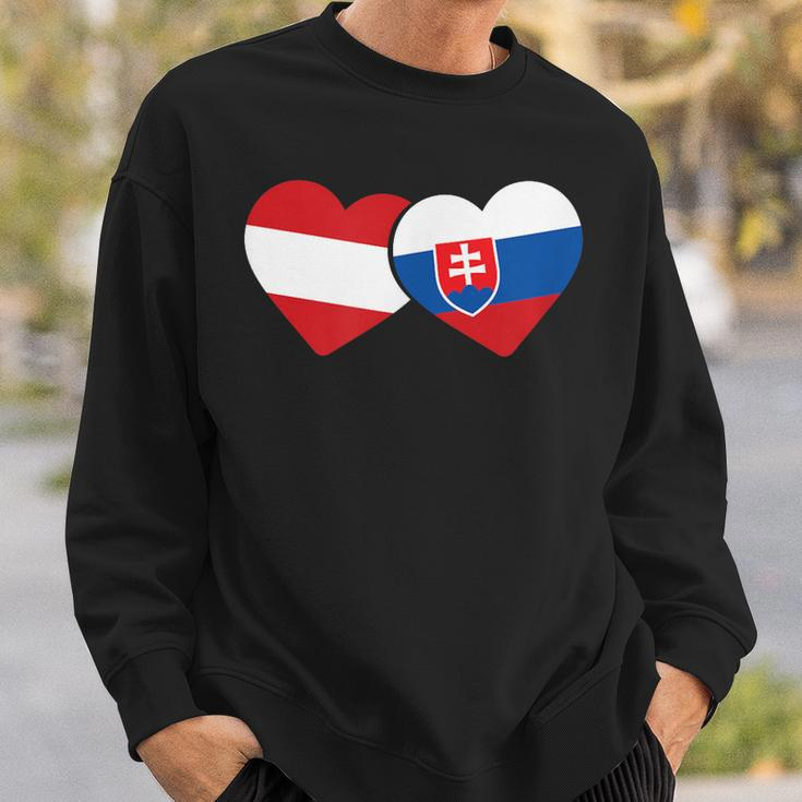 Austria Flag Slovak Flag Austria Slovakia Sweatshirt Geschenke für Ihn