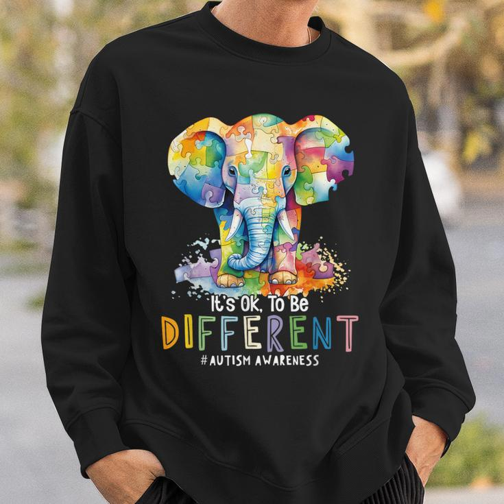 Autism Awareness Acceptance Elephant It's Ok To Be Different Sweatshirt Gifts for Him