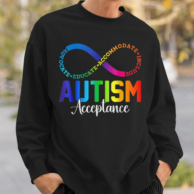 Autism Awareness Acceptance Infinity Symbol Women Sweatshirt Gifts for Him