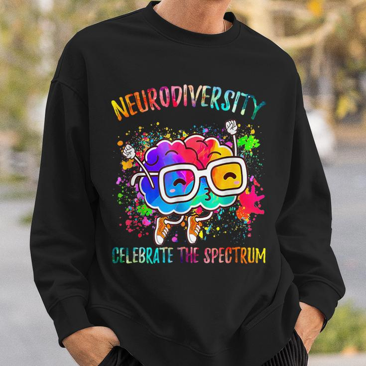 Autism Awareness Neurodiversity Celebrate The Spectrum Brain Sweatshirt Gifts for Him
