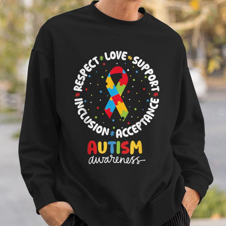 Autism Awareness Respect Love Support Acceptance Inclusion Sweatshirt Gifts for Him