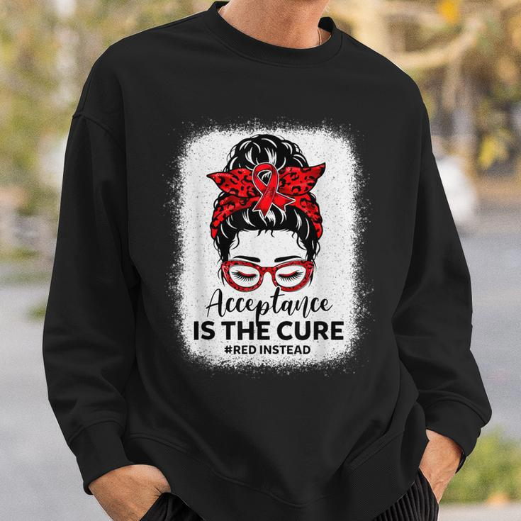 Autism Red Instead Acceptance Not Awareness Redinstead Sweatshirt Gifts for Him