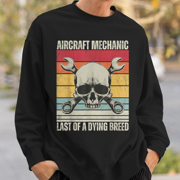 Aviation Mechanic Vintage Skull Vintage Aircraft Mechanic Sweatshirt Gifts for Him