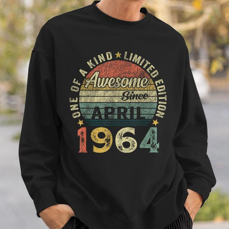 Awesome Since April 1964 Vintage 60Th Birthday Dad Sweatshirt Gifts for Him
