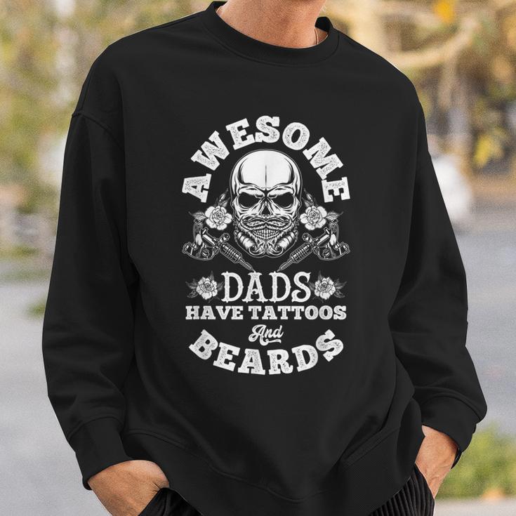 Awesome Dads Have Tattoos And Beards For Dad Sweatshirt Gifts for Him