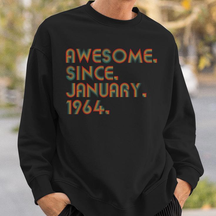 Awesome Since January 1964 Vintage 60Th Birthday Sweatshirt Gifts for Him