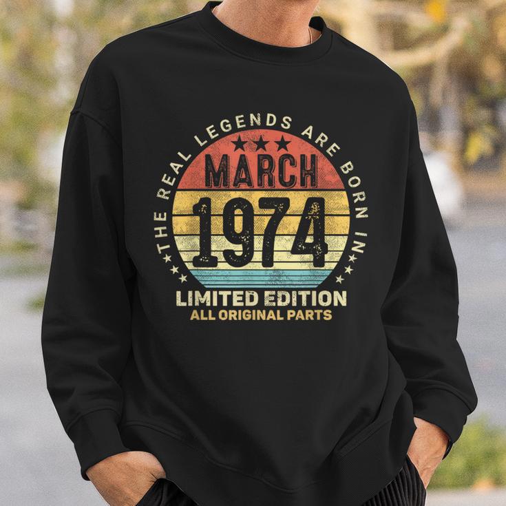 Awesome March 1974 Vintage 50Th Birthday Made In 1974 Sweatshirt Gifts for Him