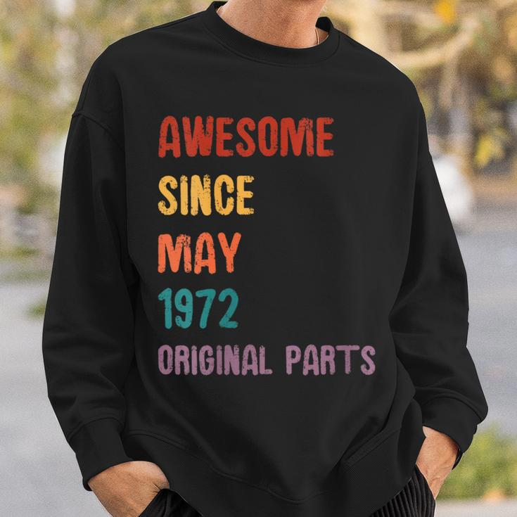 Awesome Since May 1972 Taurus And Gemini Zodiac Sweatshirt Gifts for Him