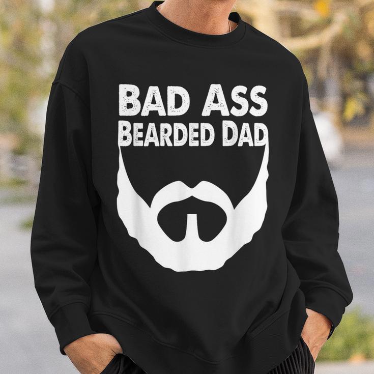 Bad Ass Bearded Dad Beard Fathers Day Sweatshirt Gifts for Him