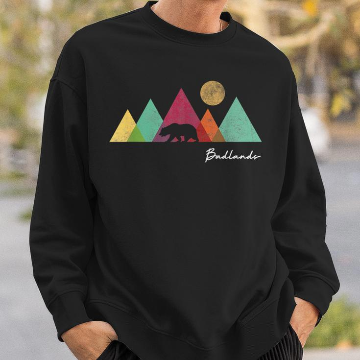 Badlands Mountain Vintage Hiking National Park Souvenir Sweatshirt Gifts for Him
