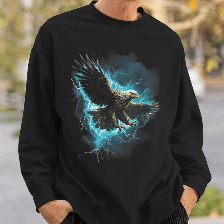 Bald Eagle Bird Nature Usa Lightning Sweatshirt Gifts for Him