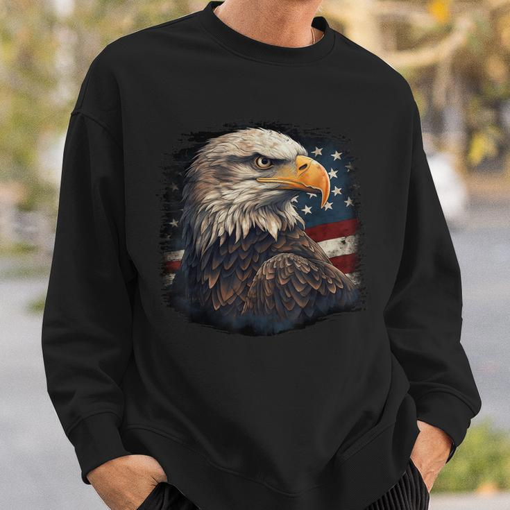Bald Eagle Us American Flag 4Th Of July Proud Patriotic Sweatshirt Gifts for Him