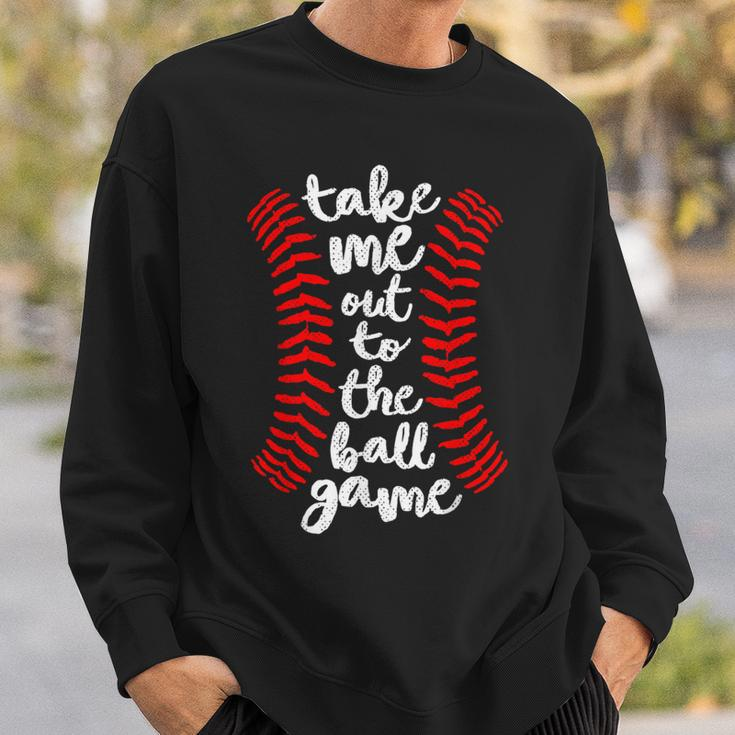Take Me Out Ball Game Baseball Song Red Blue Black Sweatshirt Gifts for Him