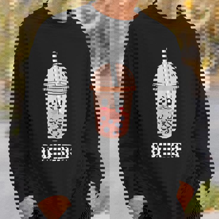 Baller Bubble Tea Kawaii Bubble Milk Boba Tea Sweatshirt Gifts for Him