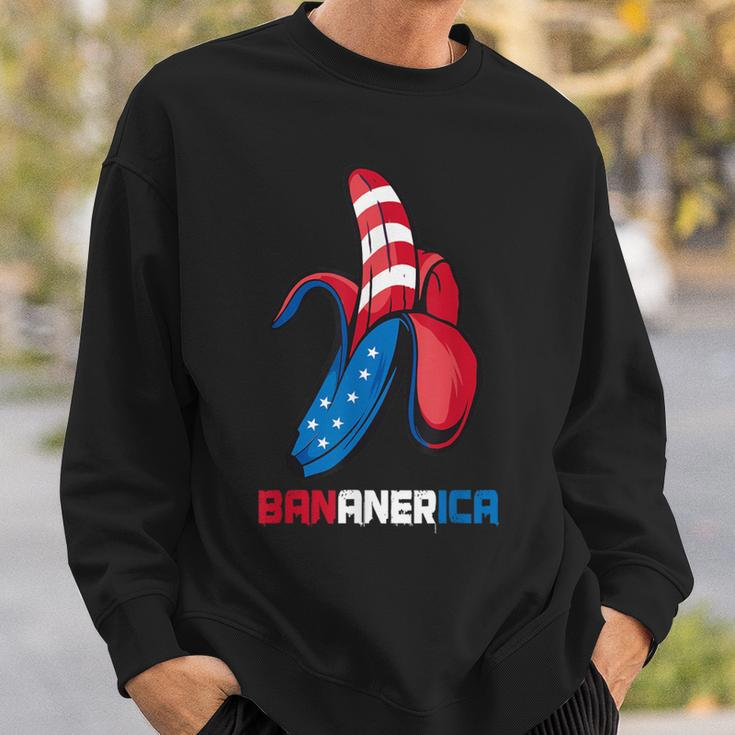 Banana Us Flag Patriotic America Party Fruit Costume Sweatshirt Gifts for Him