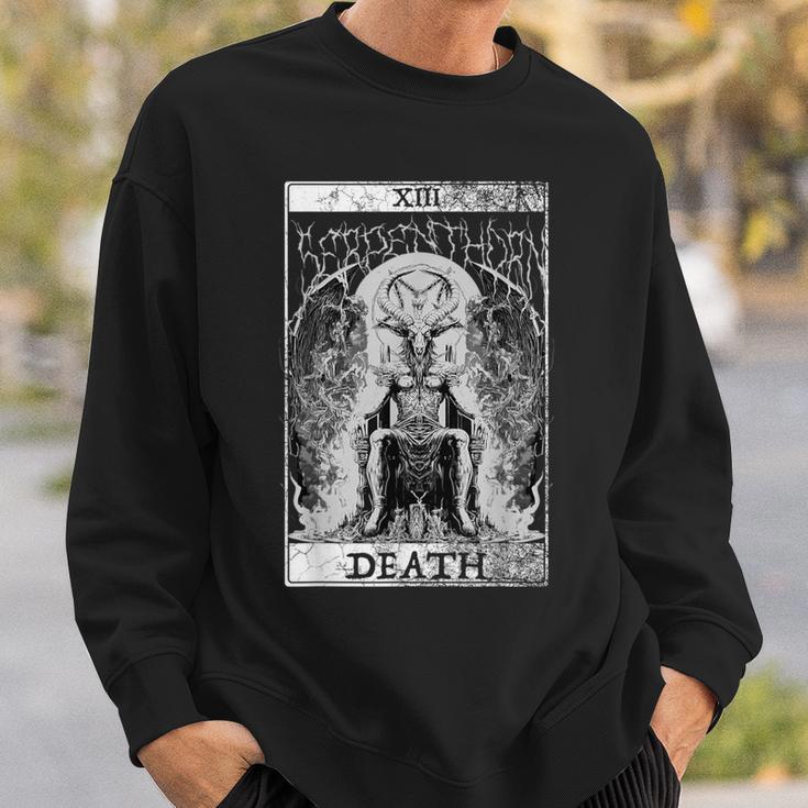 Baphomet Occult Satan Goat Head Tarot Card Death Unholy Sweatshirt Gifts for Him