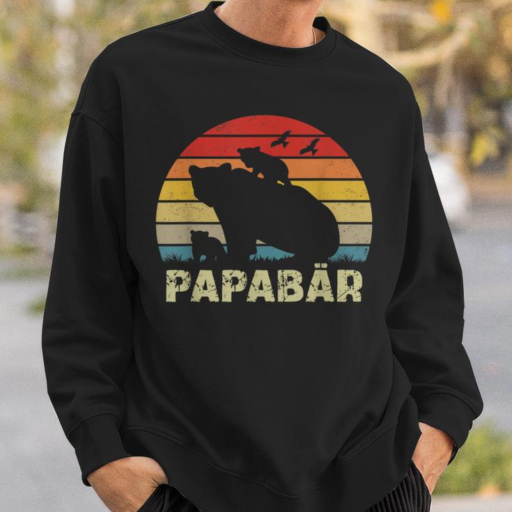 Bär Papaatertag Retro Papa Bär Sweatshirt Geschenke für Ihn