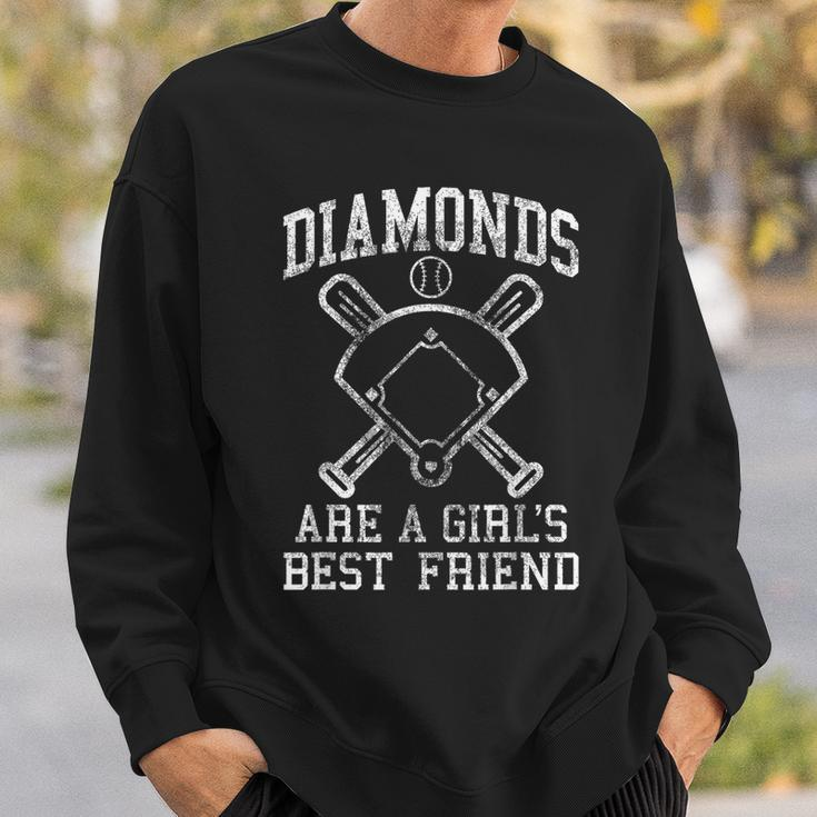 Baseball Girls Diamonds Are A Girls Best Friend Baseball Sweatshirt Gifts for Him