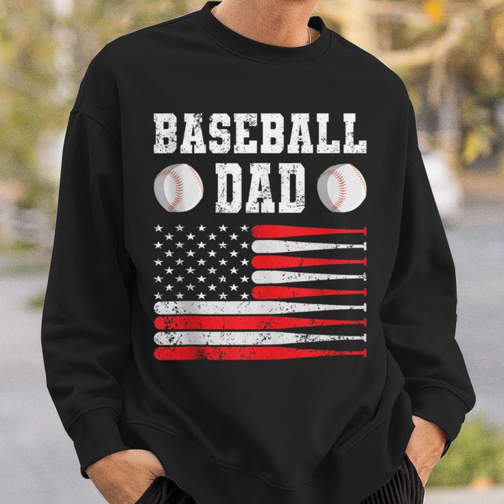 Baseball Schlagbohrer Ausrüstung Papa Usa Flagge Softball Sweatshirt Geschenke für Ihn