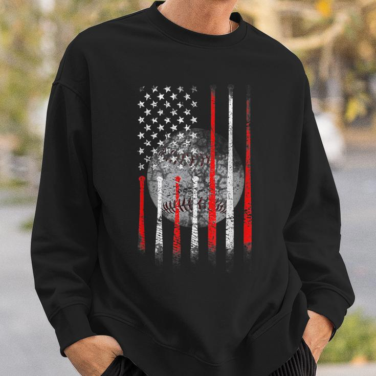 Baseball Usa Flag American Flag Patriotic Sweatshirt Gifts for Him