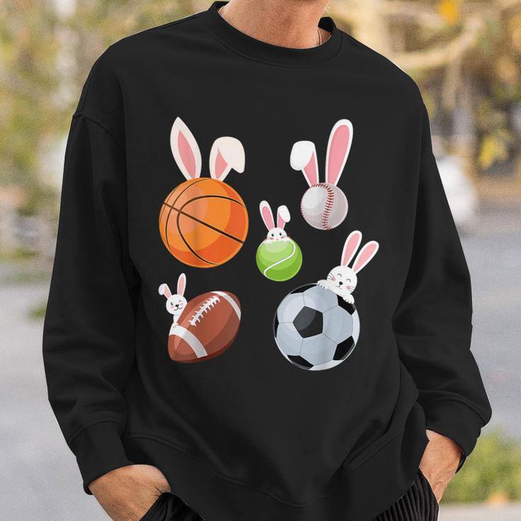 Basketball Baseball Football Soccer Sports Easter Bunny Sweatshirt Gifts for Him