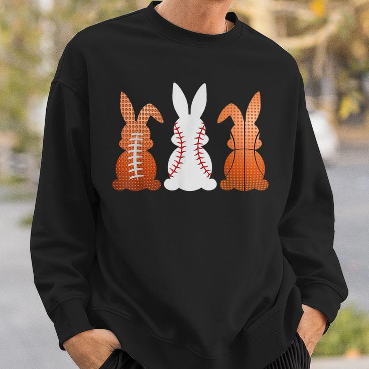 Basketball Baseball Football Sports Easter Bunny Rabbits Sweatshirt Gifts for Him