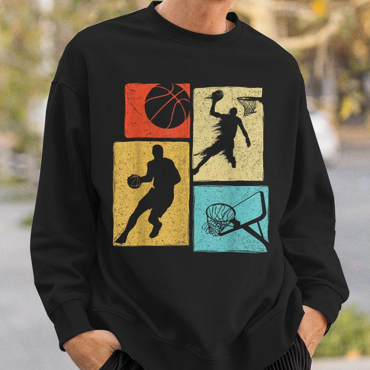 Basketball Players Colorful Ball Hoop Sports Lover Sweatshirt Gifts for Him