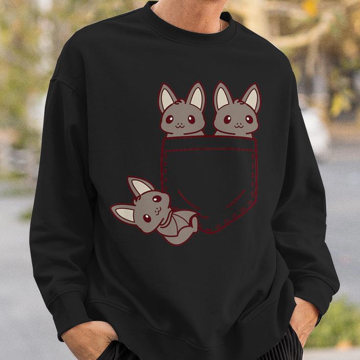 For Bat Lovers Cute Kawaii Baby Bat In Pocket Sweatshirt Gifts for Him