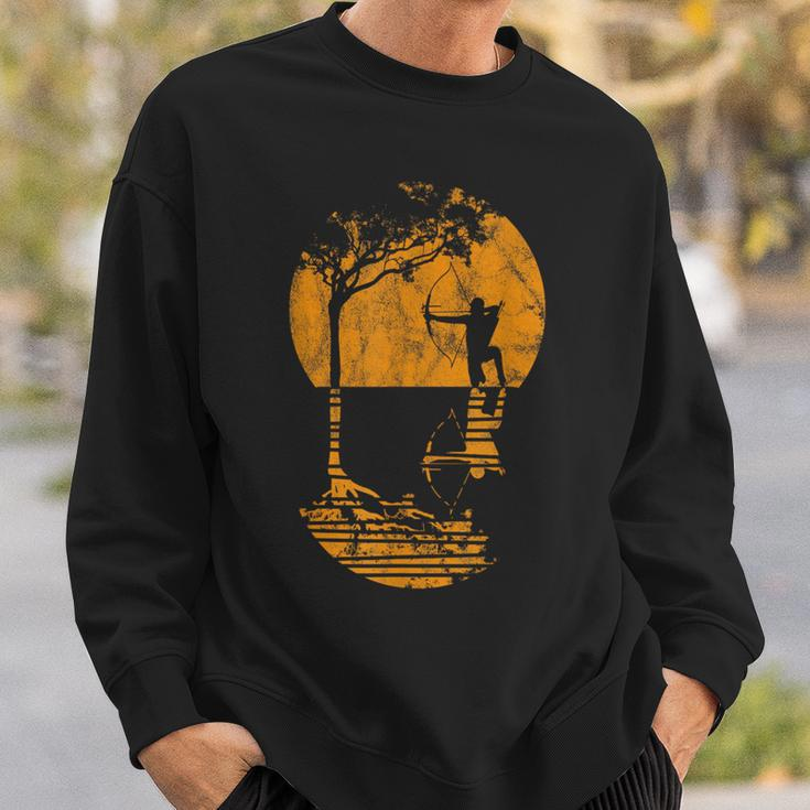 Baum und Schaukel Design Sweatshirt für Herren im Sonnenuntergang Look Geschenke für Ihn