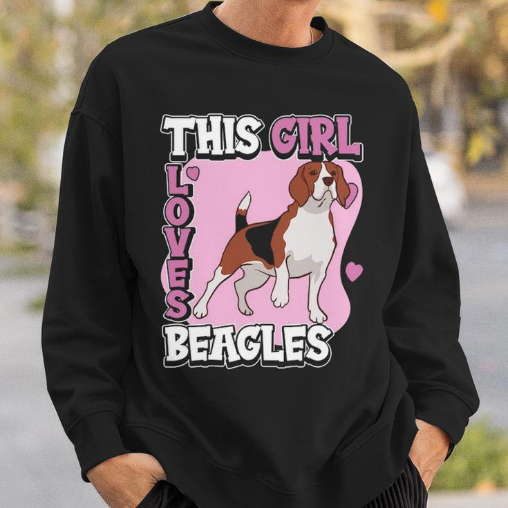 Beagle Quote This Girl Loves Beagles Sweatshirt Gifts for Him